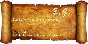 Balázs Gilberta névjegykártya